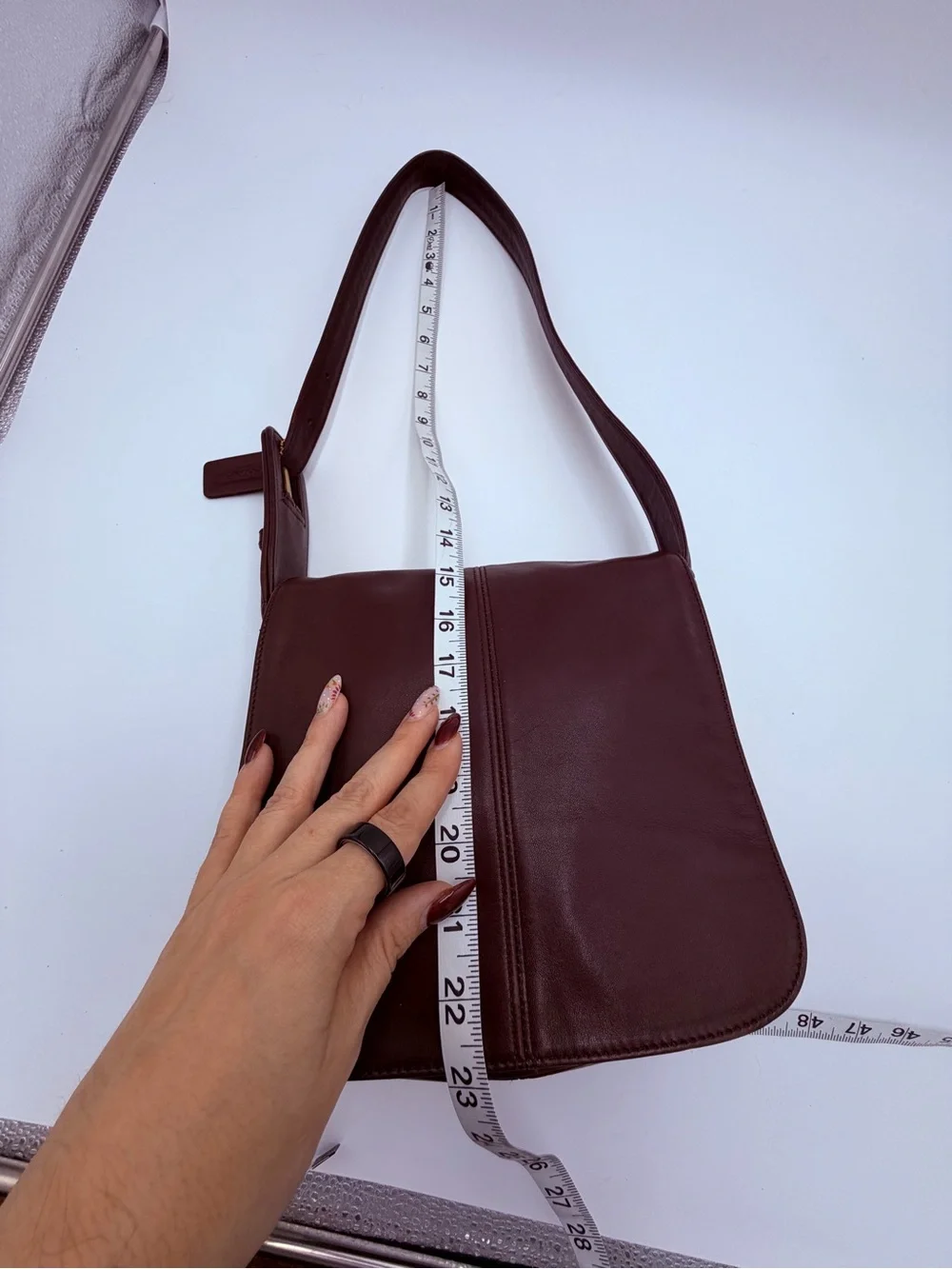 Vintage Coach 1997 Flatiron Bag 4173 Mahogany Leather Shoulder Bag
